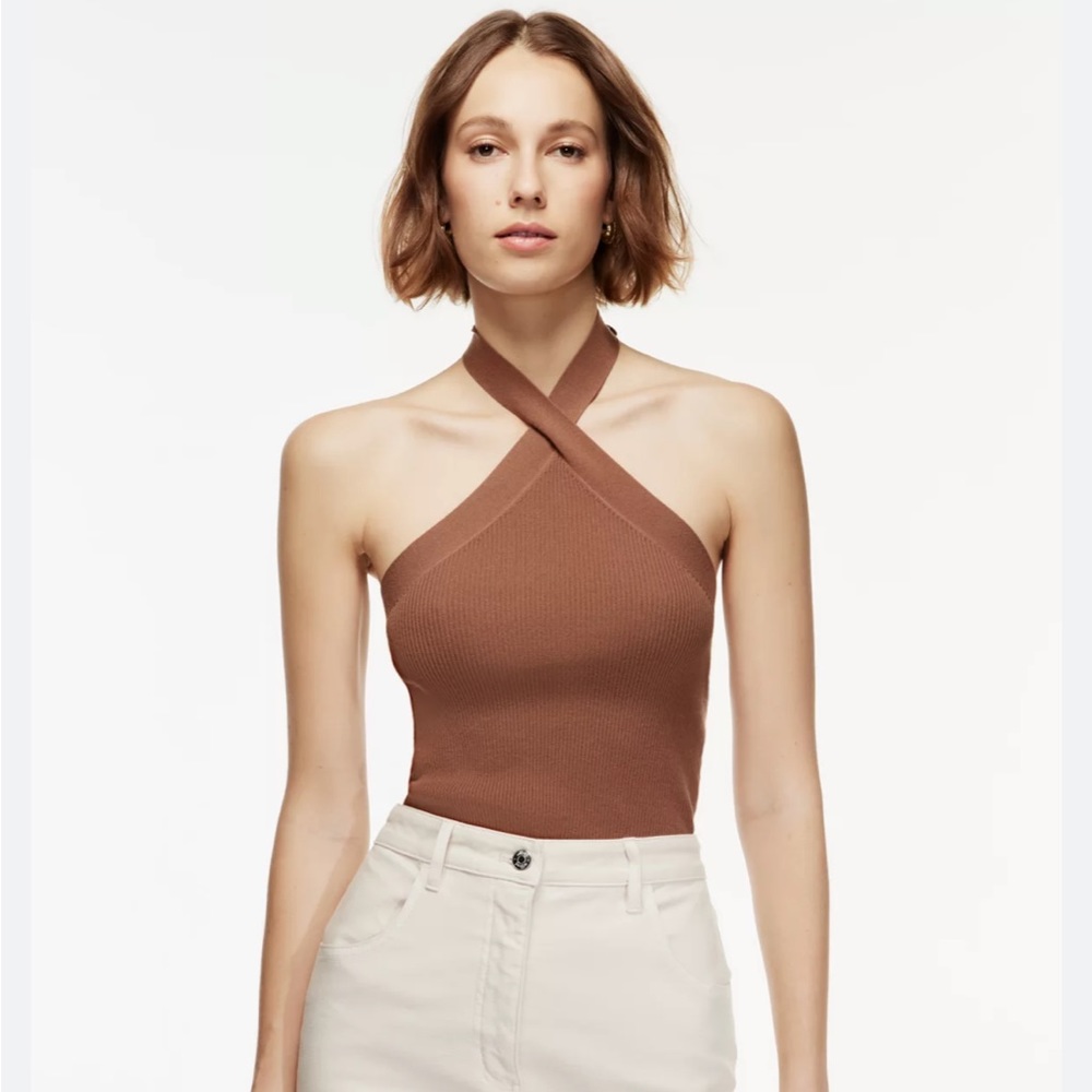 Pink Aritzia Wilfred cayenne halter top NEW